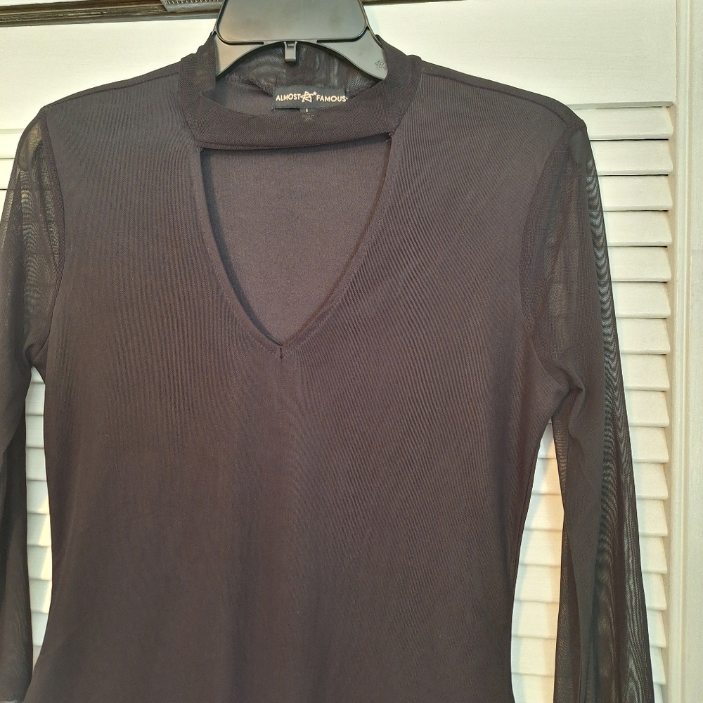Almost famous black lace bodysuit LG NWT *C1 - Picture 6 of 7